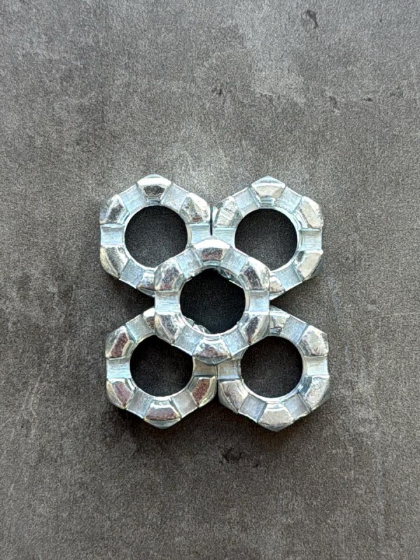 Гайка корончатая, прорезная низкая М16 ГОСТ 5919-73, покрытие цинк