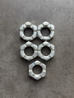 Гайка корончатая, прорезная низкая М30х1,5 ГОСТ 5919-73, класс прочности 8, покрытие цинк