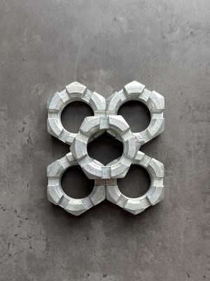 Гайка корончатая, прорезная низкая М30х1,5 ГОСТ 5919-73, класс прочности 8, покрытие цинк