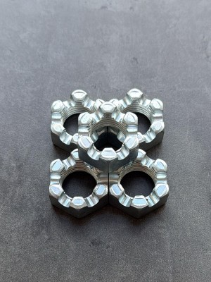 Гайка корончатая, прорезная низкая М20 ГОСТ 5919-73, класс прочности 8, покрытие цинк