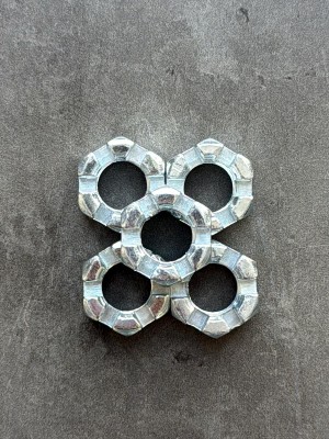 Гайка корончатая, прорезная низкая М12х1,25 ГОСТ 5919-73, покрытие цинк