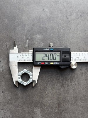 Гайка корончатая, прорезная низкая М16х1,5 ГОСТ 5919-73, класс прочности 8, покрытие цинк