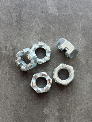 Гайка корончатая, прорезная низкая М16 ГОСТ 5919-73 класс прочности 8, покрытие цинк