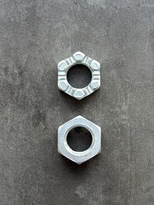 Гайка корончатая, прорезная низкая М18х1,5 ГОСТ 5919-73, покрытие цинк