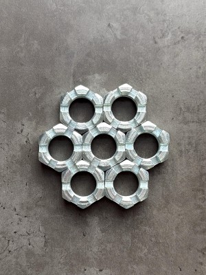 Гайка корончатая, прорезная низкая М27 ГОСТ 5919-73, класс прочности 8, покрытие цинк