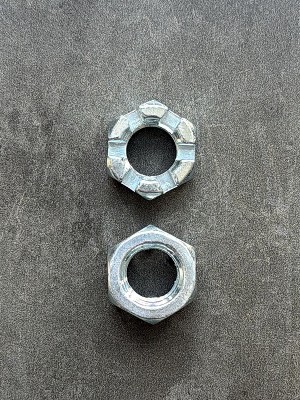 Гайка корончатая, прорезная низкая М14 ГОСТ 5919-73, класс прочности 10, покрытие цинк