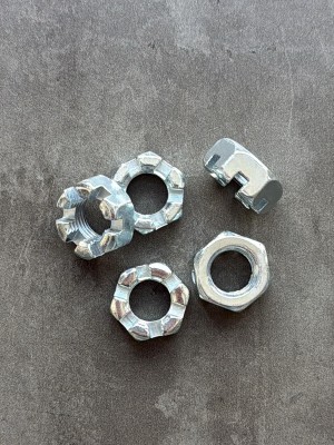 Гайка корончатая, прорезная низкая М14 DIN 937, класс прочности 8